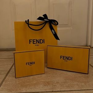 AUTHENTIC Fendi bundle of two accessories boxes and medium shopping bag